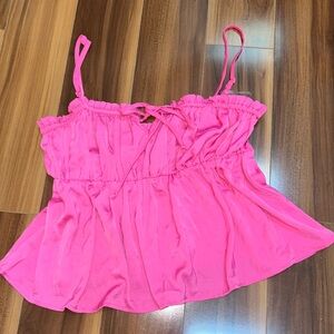 Medium American Eagle smocked hot pink babydoll top
